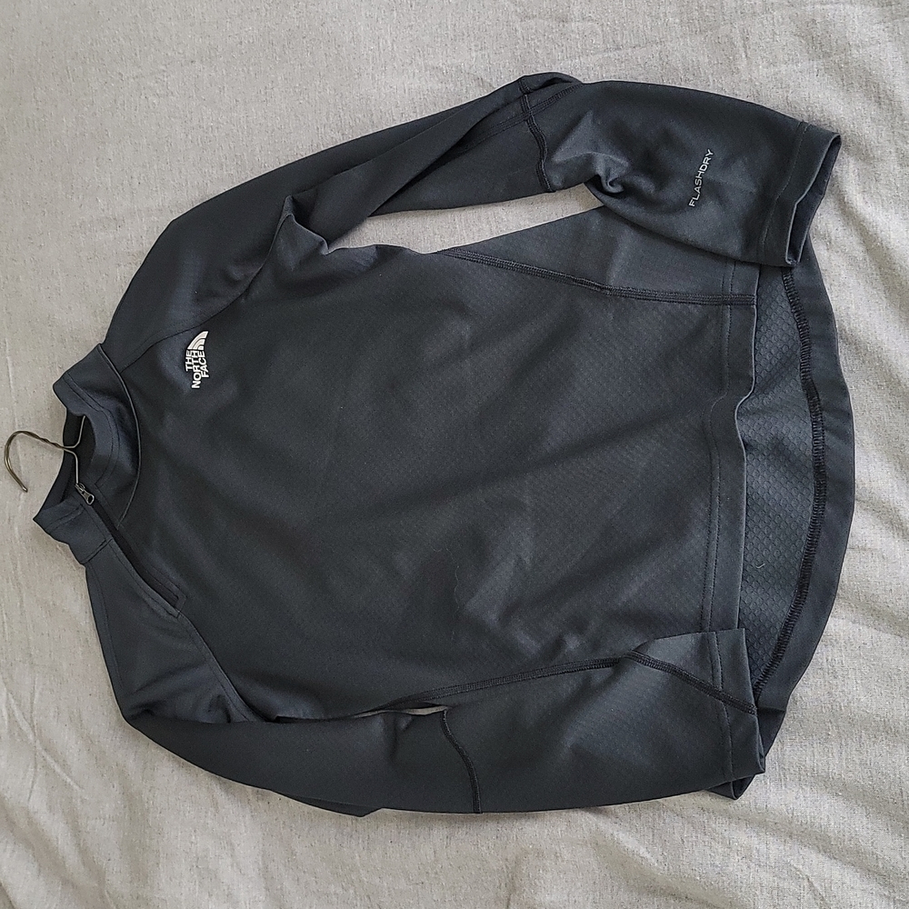The North Face black flashdry top w zip